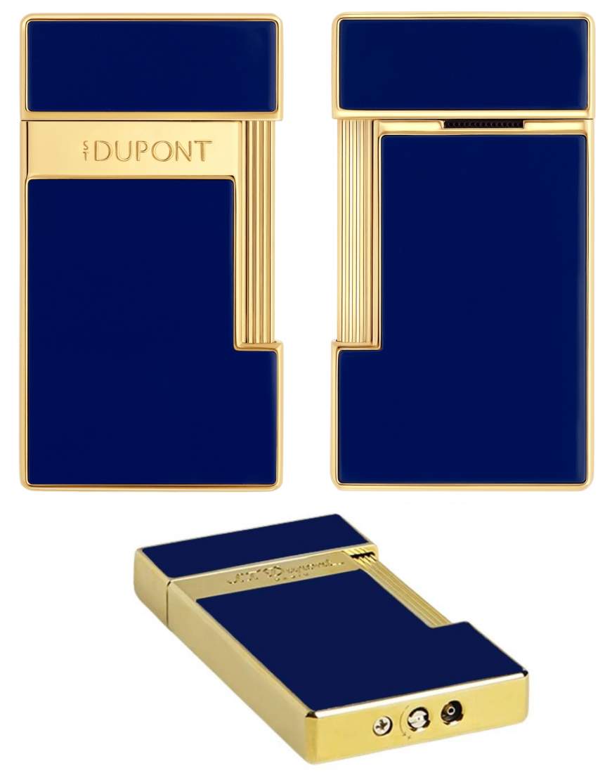 Produktbild: S.T. Dupont Slimmy Feuerzeug blau gold Ansichten