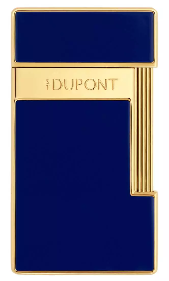 Produktbild: S.T. Dupont Slimmy Feuerzeug blau gold vorne