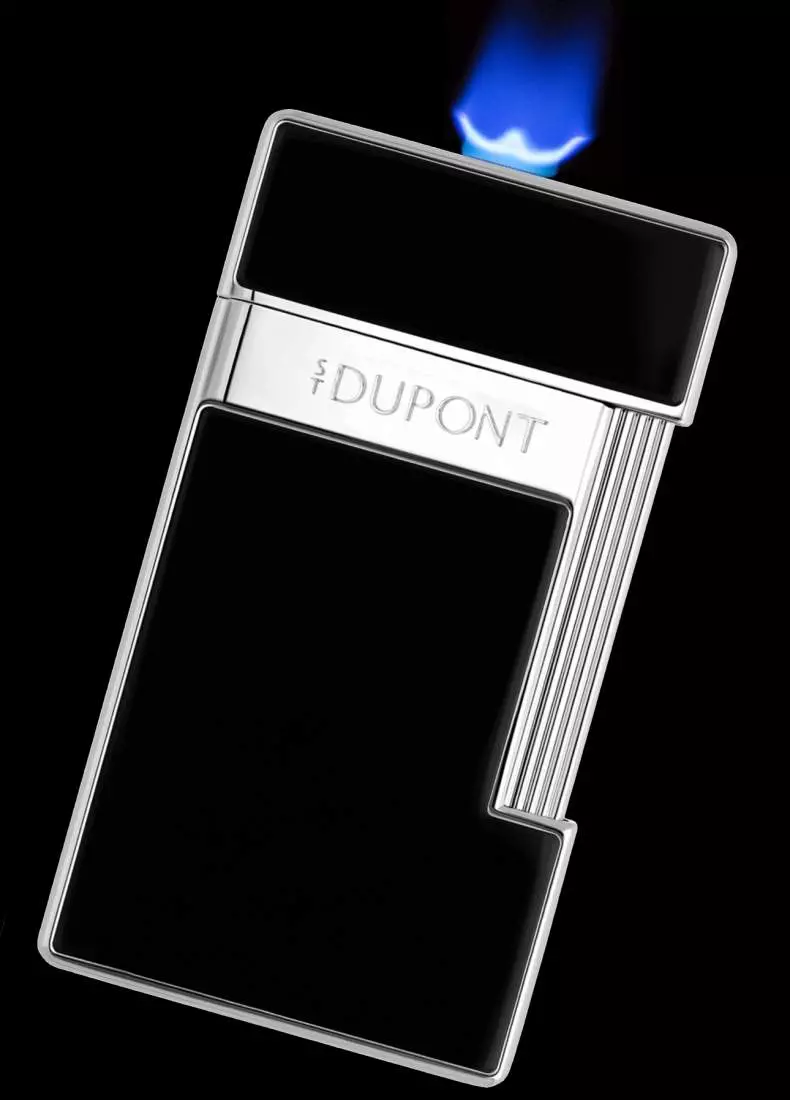 Produktbild: S.T. Dupont Slimmy Feuerzeug schwarz chrom Flamme