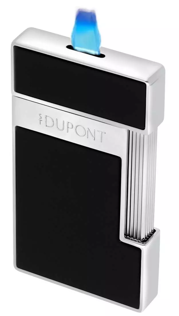 Produktbild: S.T. Dupont Slimmy Feuerzeug schwarz chrom Flamme