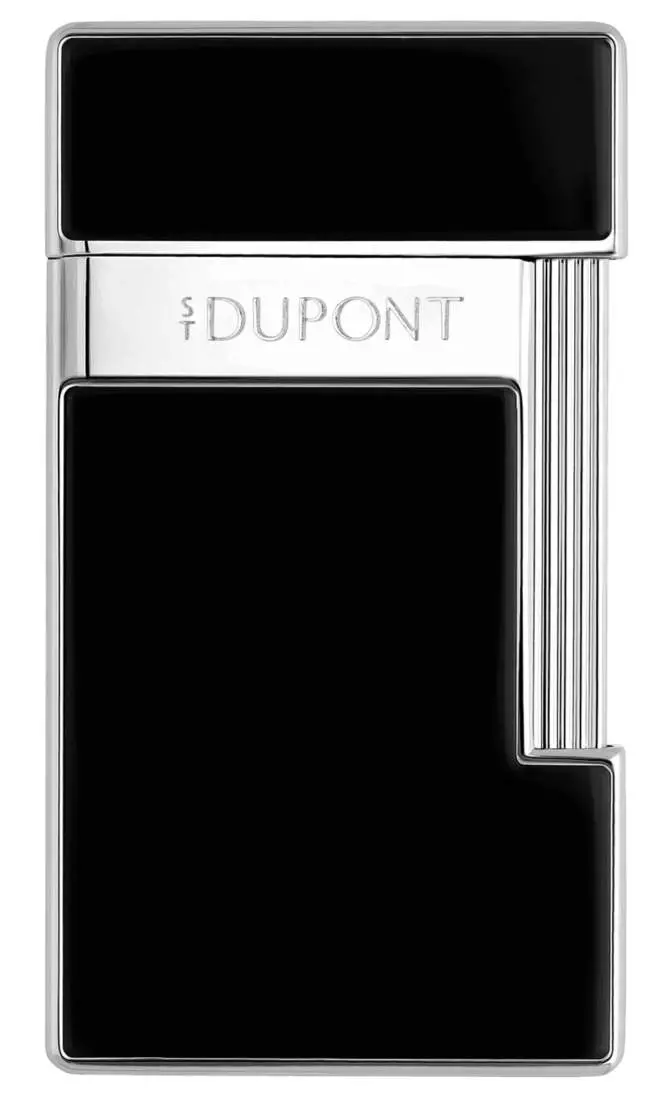 Produktbild: S.T. Dupont Slimmy Feuerzeug schwarz chrom vorne