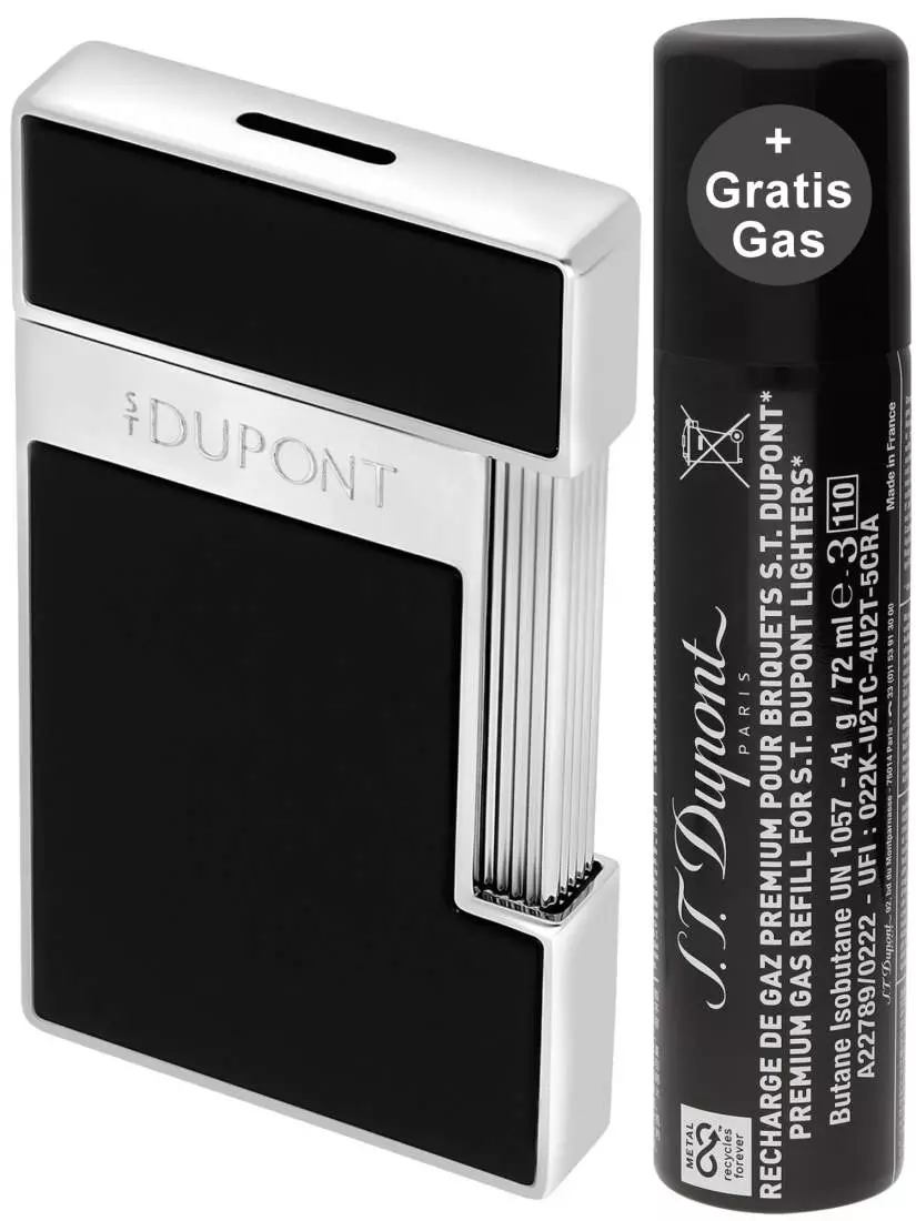 Produktbild: S.T. Dupont Slimmy Feuerzeug schwarz chrom 028221