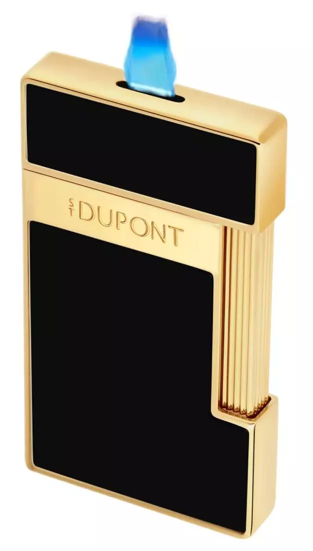 Produktbild: S.T. Dupont Slimmy Feuerzeug schwarz gold Flamme