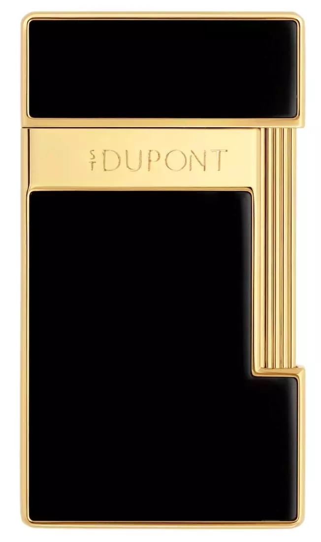Produktbild: S.T. Dupont Slimmy Feuerzeug schwarz gold vorne