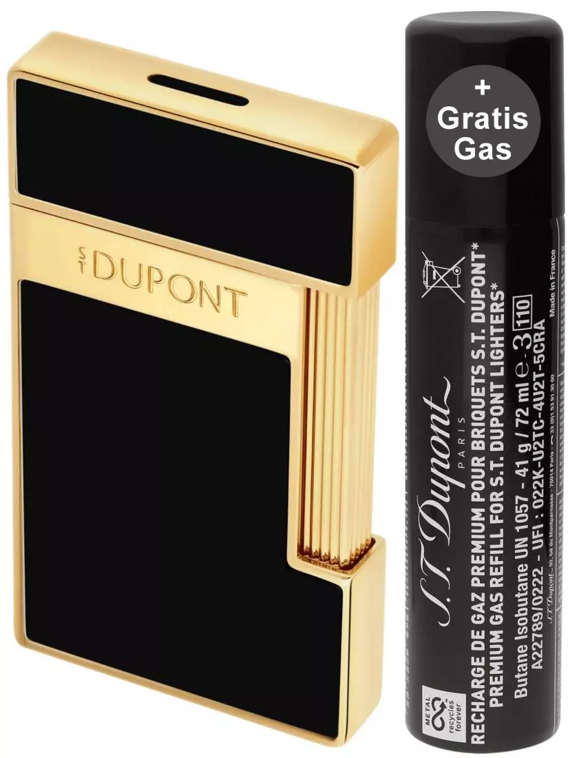 Produktbild: S.T. Dupont Slimmy Feuerzeug schwarz gold 08222