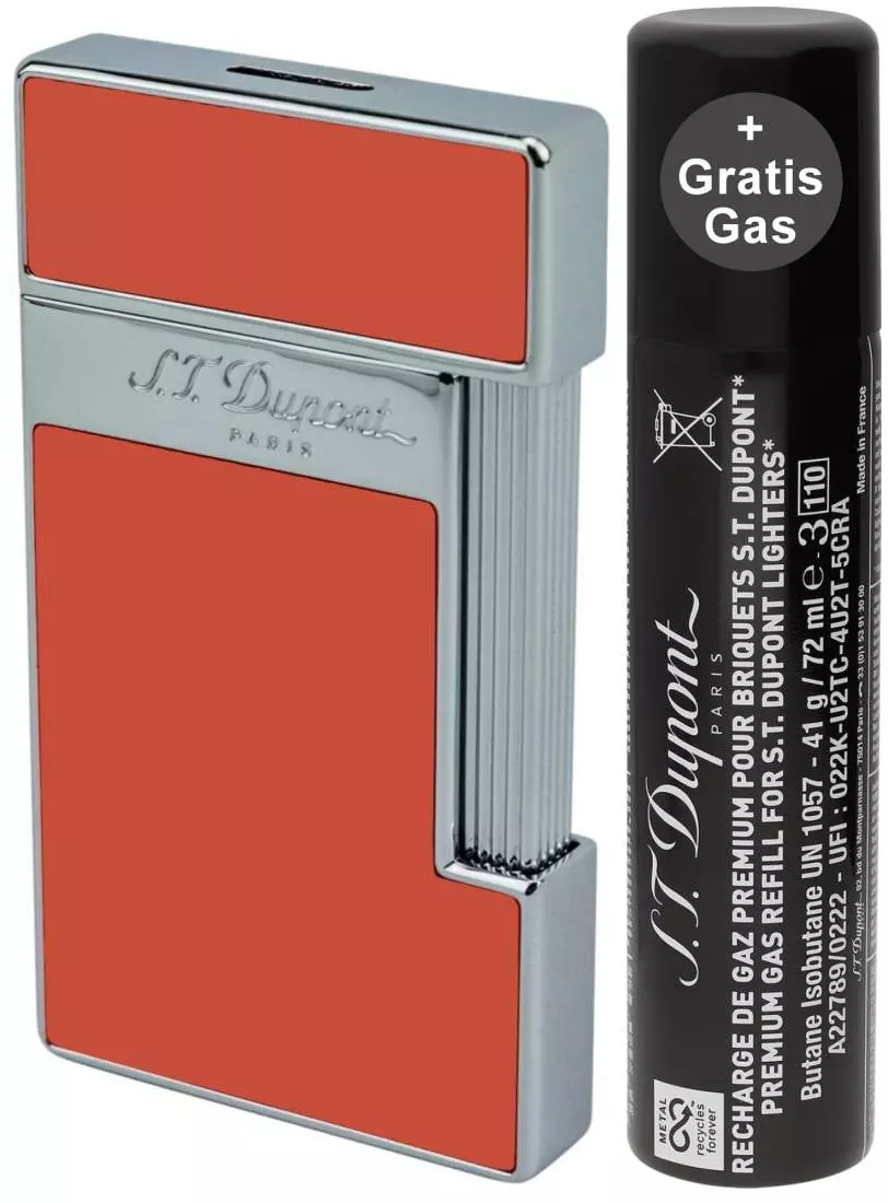 Produktbild: S.T. Dupont Slimmy Feuerzeug korallen-rot chrom 028006