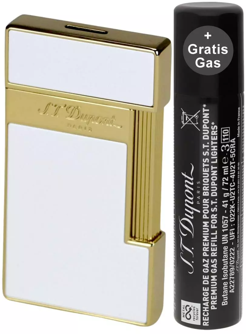 Artikelbild: S.T. Dupont Slimmy Feuerzeug weiß gold 028004 Produktbild: S.T. Dupont Slimmy Feuerzeug weiß gold 028004