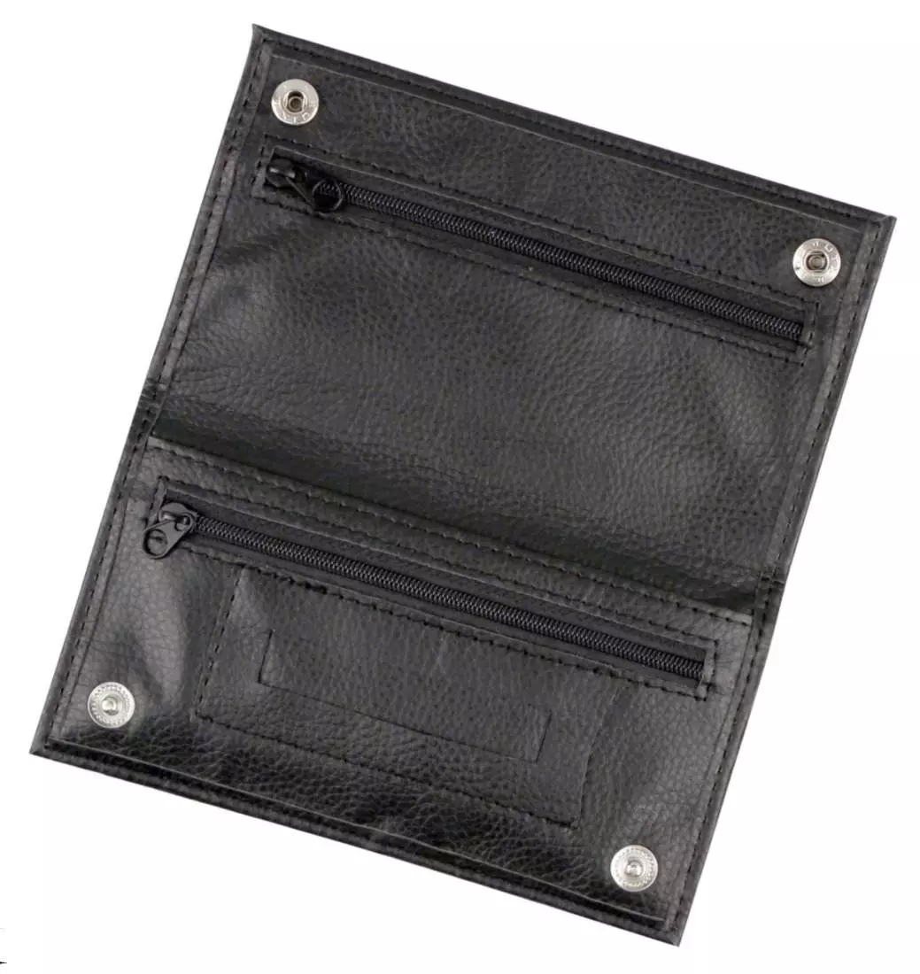 Artikelbild: Tabaktasche Kunstleder schwarz offen Produktbild: Tabaktasche Kunstleder schwarz offen