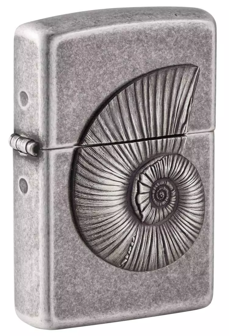 Produktbild: Zippo 2008203 Shell Ammonit in Silber antik Emblem Feuerzeug