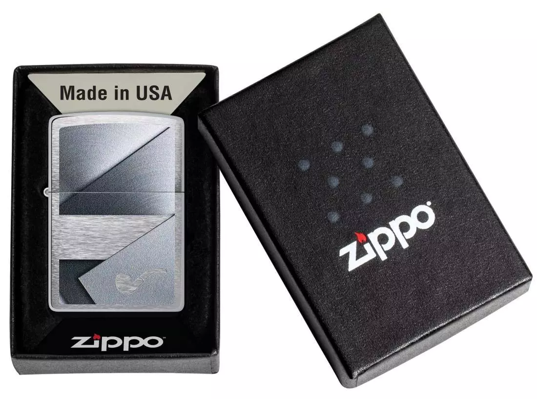 Produktbild: Zippo 60007811 Sheet Metal Chrom Metallic Pfeifenfeuerzeug Geschenkverpackung