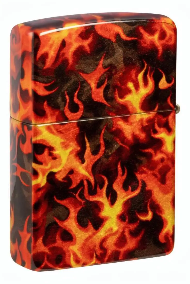 Produktbild: Zippo 60007852 Flaming Zippo Inferno 540° Fusion Tumbled Brass Rückseite