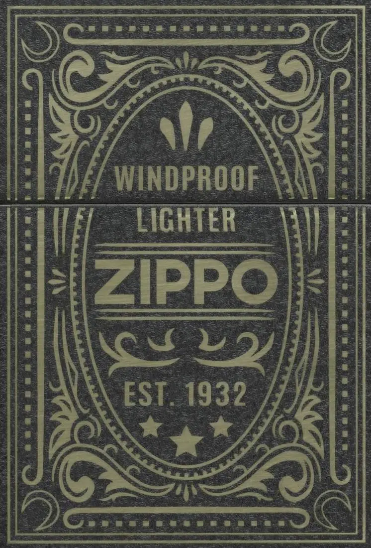 Produktbild: Zippo 60007935 Antique Label Black Crackle Laser Engrave Frontausschnitt