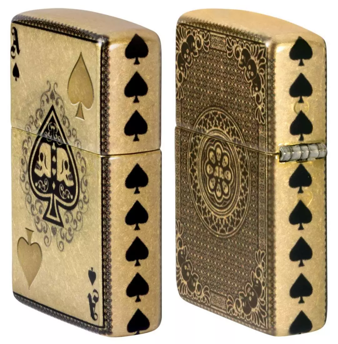 Produktbild: Zippo Ace of Spades Totenkopf Ass Feuerzeug Seiten