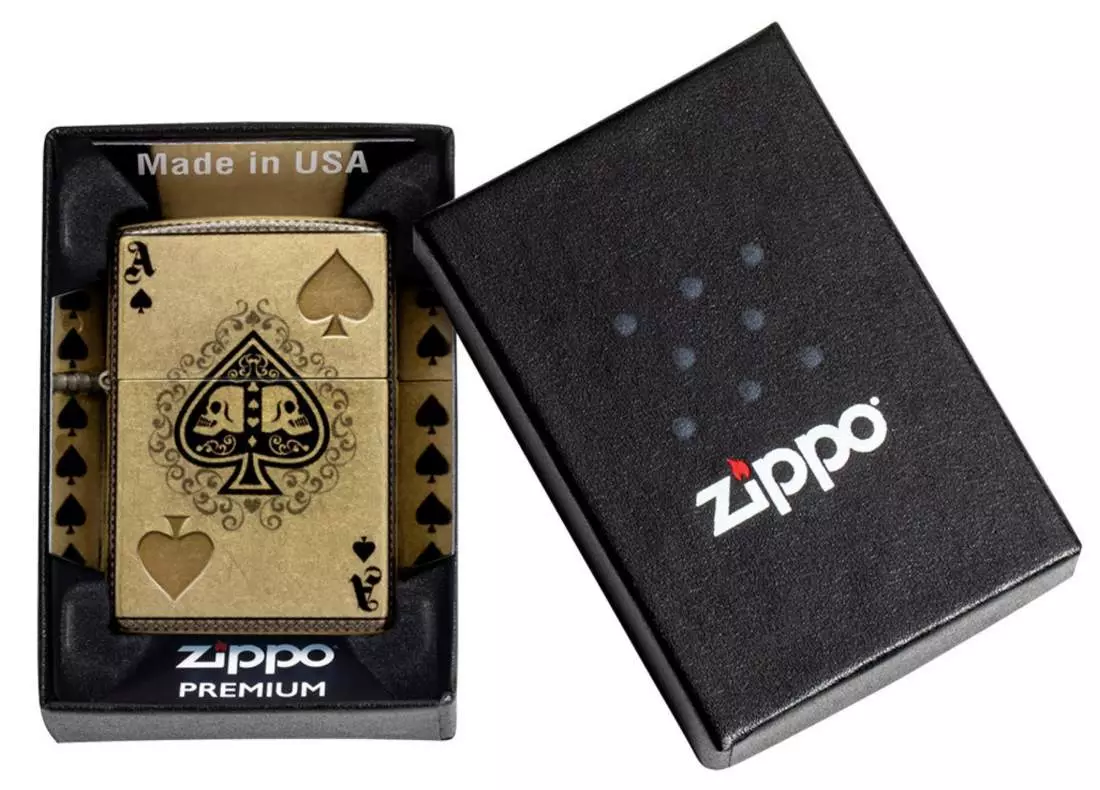 Produktbild: Zippo Ace of Spades Totenkopf Ass Feuerzeug Verpackung