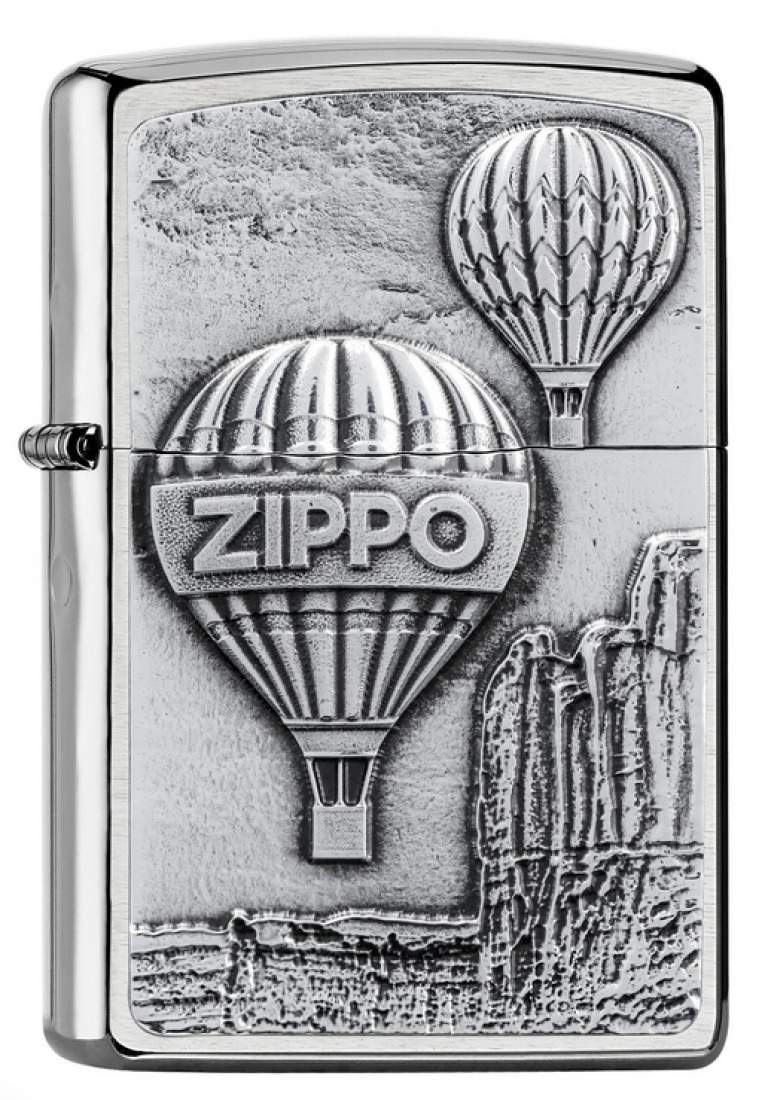 Produktbild: Zippo Aerotstat Ballon Chrom gebürstet Emblem Feuerzeug Front