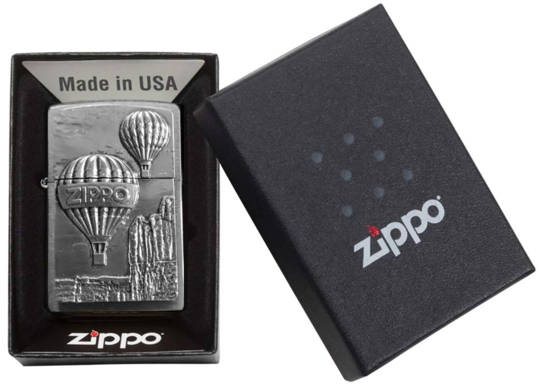 Produktbild: Zippo Aerotstat Ballon Chrom gebürstet Emblem Feuerzeug Verpackung