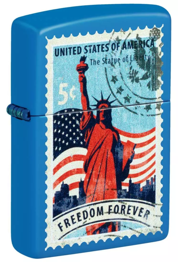 Produktbild: Zippo Americana Stamp Sky Blue Feuerzeug 60007545