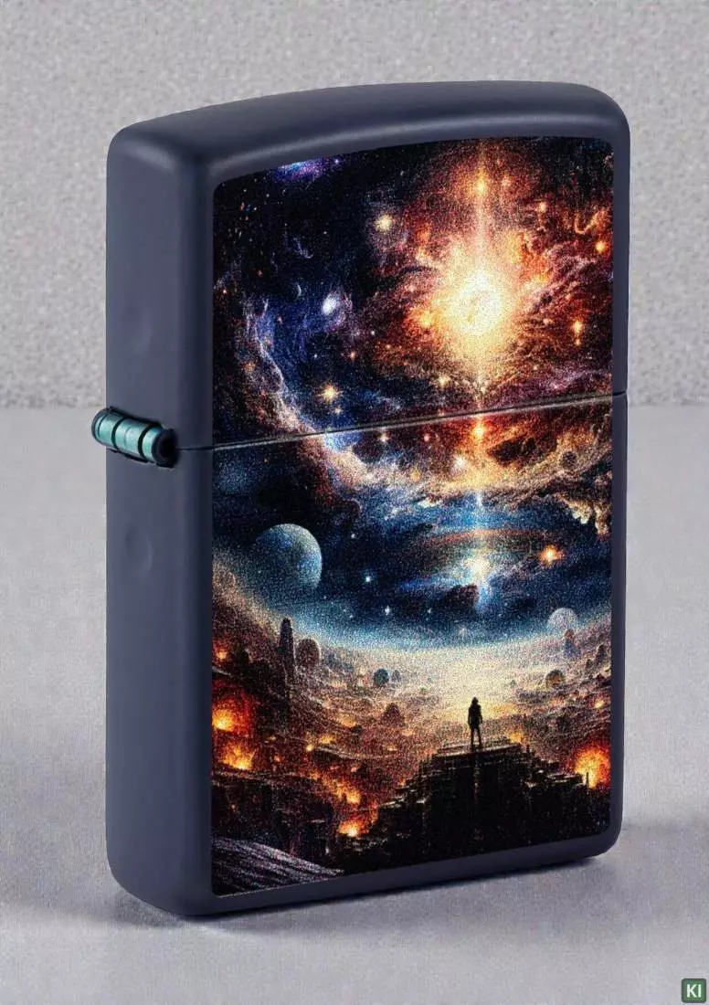 Produktbild: Zippo Andere Welten Navy Blau matt Feuerzeug Szene