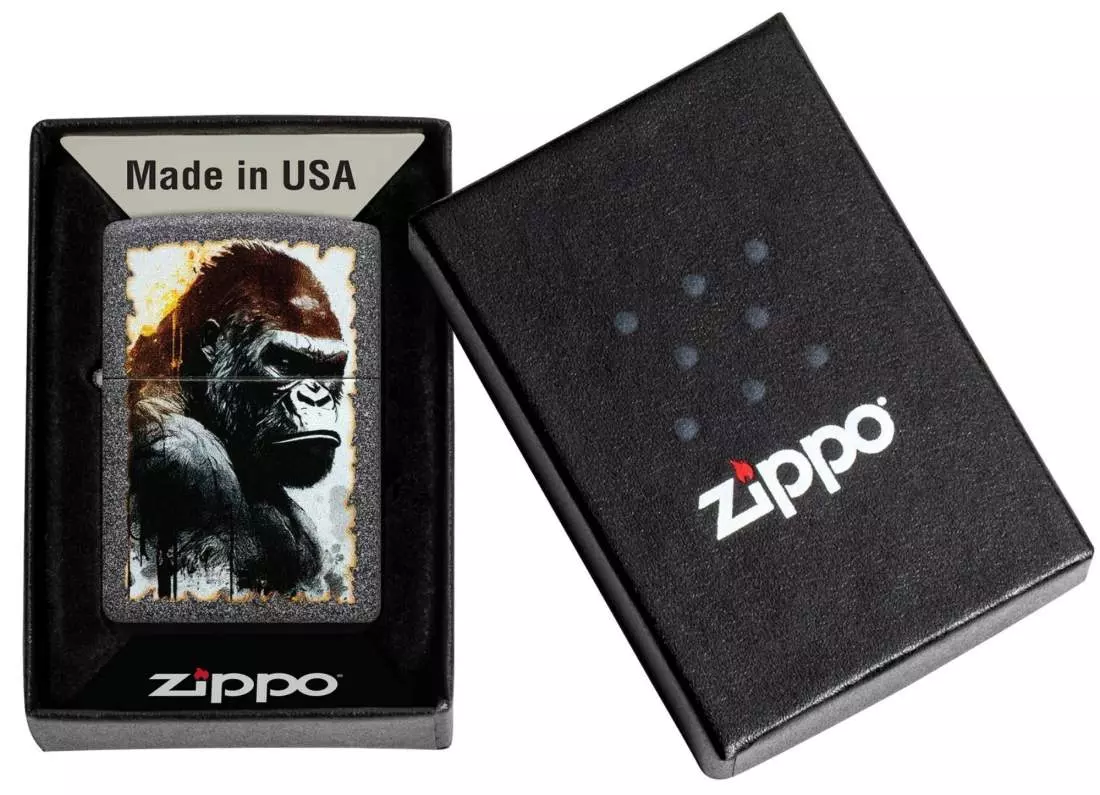 Produktbild: Zippo Angry Gorilla Iron Stone Feuerzeug Verpackung
