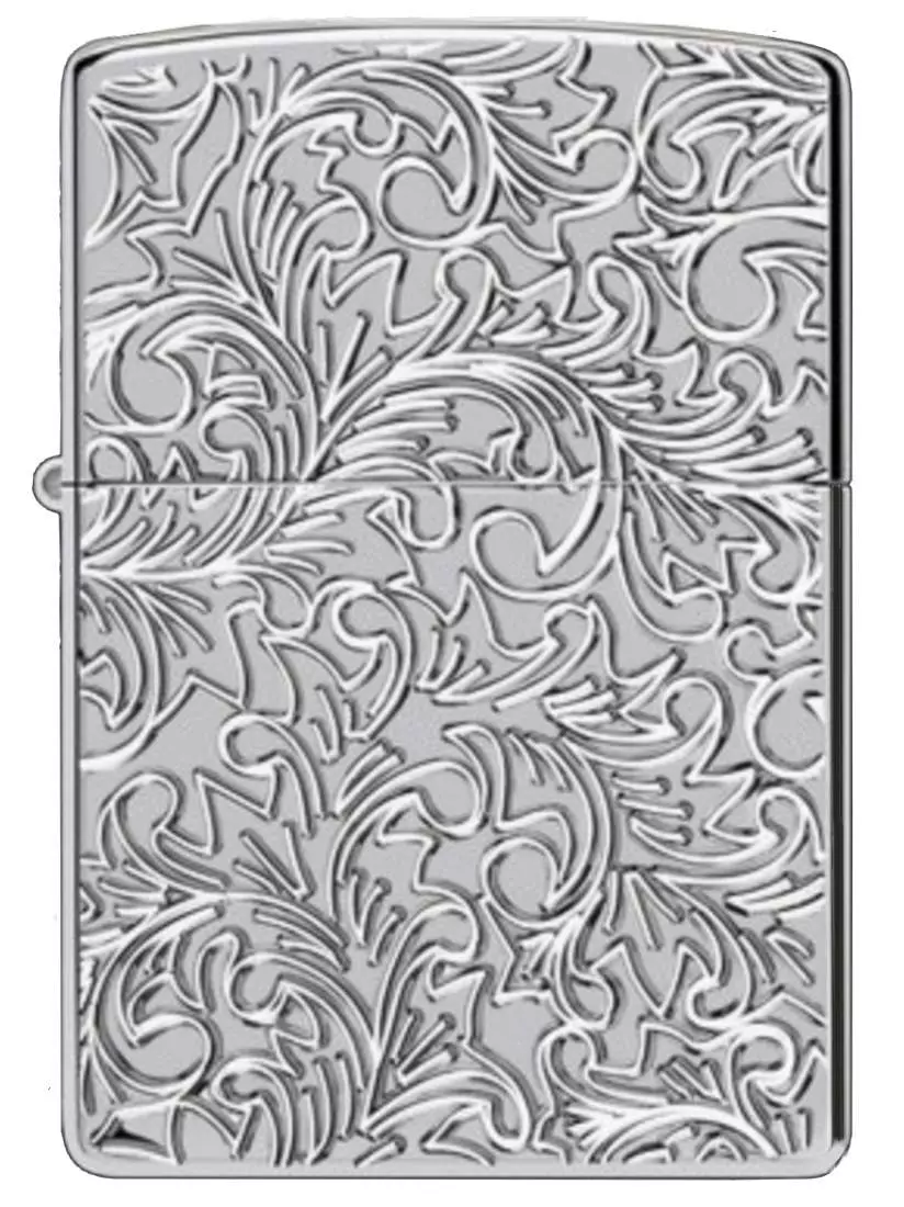 Produktbild: Zippo Deep Carved Pattern Armor Case Chrom poliert hinten