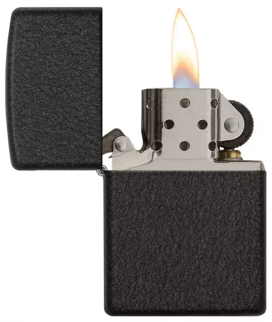 Produktbild: Zippo Black Crackle Basismodell Feuerzeug offen