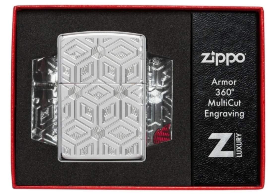Produktbild: Zippo Boxes Armor Case chrom poliert Verpackung