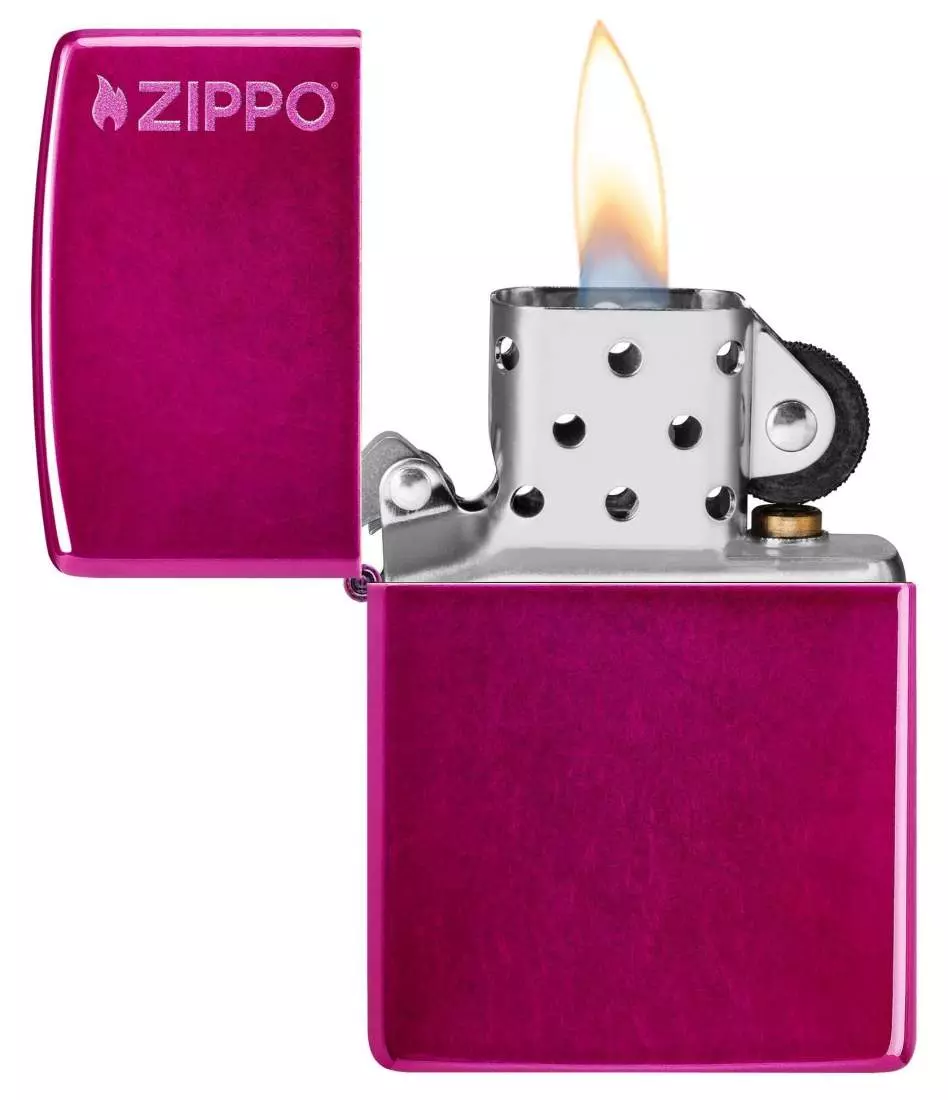 Produktbild: Zippo Candy Raspberry Himbeerrot mit Logo Feuerzeug mit Flamme