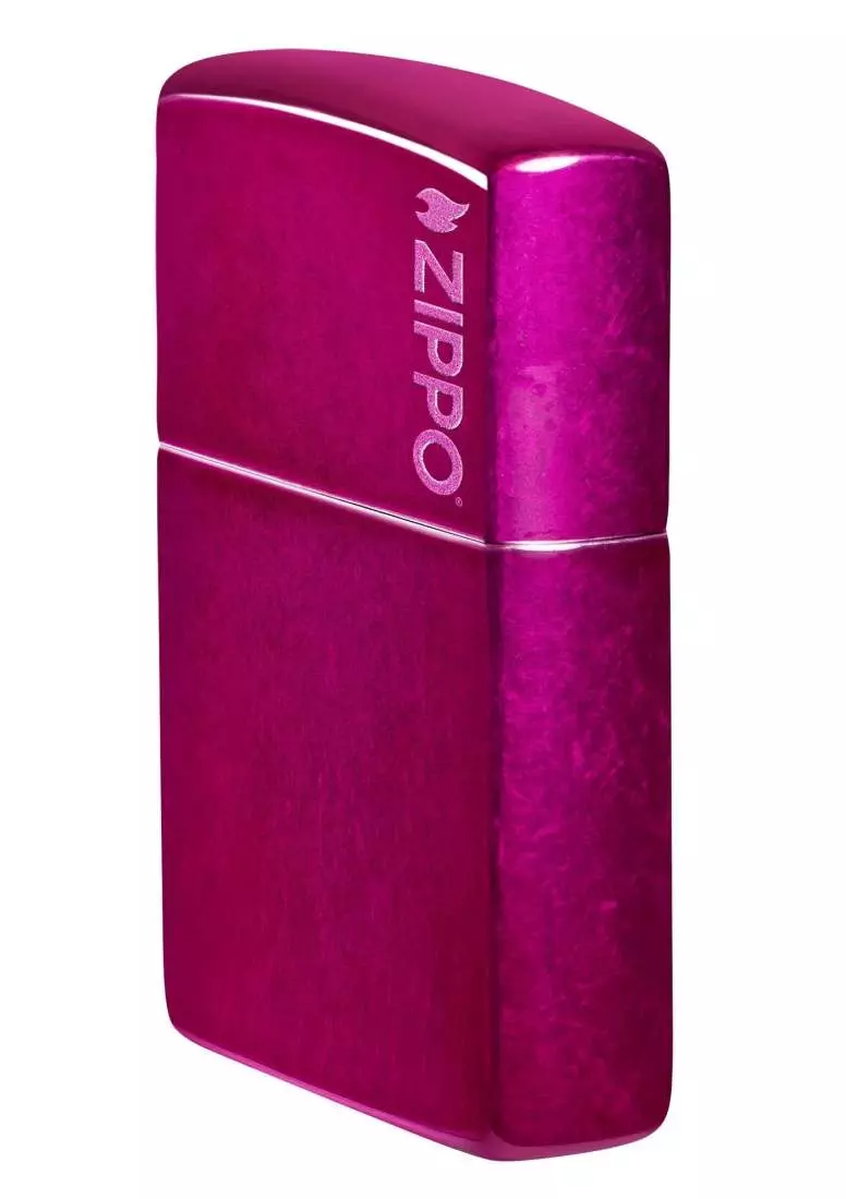 Produktbild: Zippo Candy Raspberry Himbeerrot mit Logo Feuerzeug seitlich