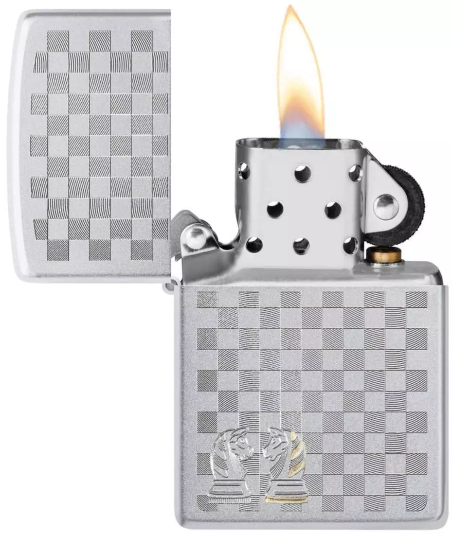 Produktbild: Zippo Chess Chrom satin Feuerzeug offen