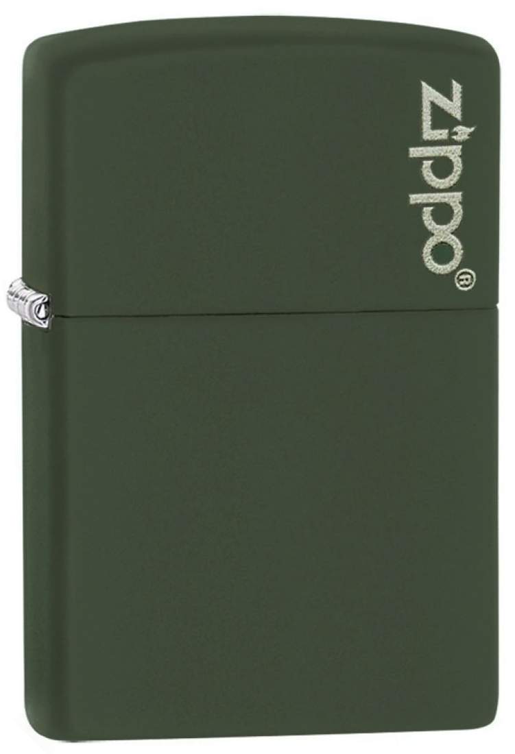 Produktbild: Zippo Classic Green Matte Basismodell mit Logo Feuerzeug