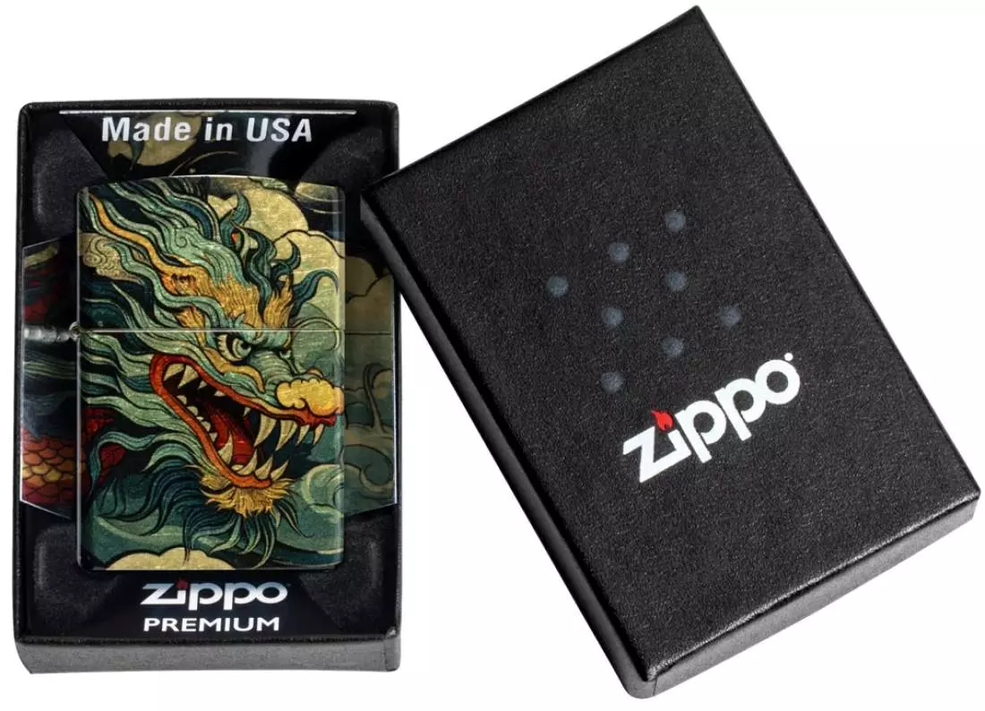 Produktbild: Zippo Colourful Dragon fliegender Drache Feuerzeug Verpackung