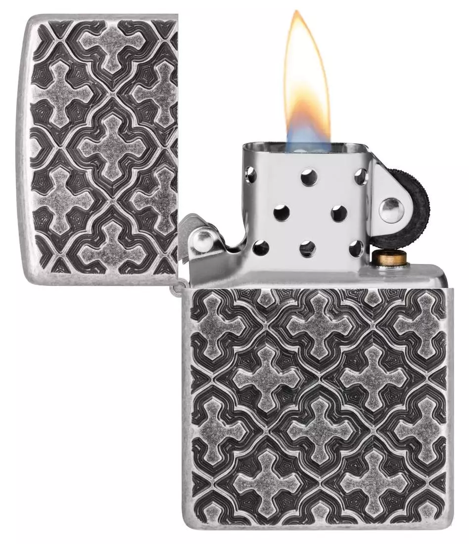 Produktbild: Zippo Kreuzmuster Armor Case offen