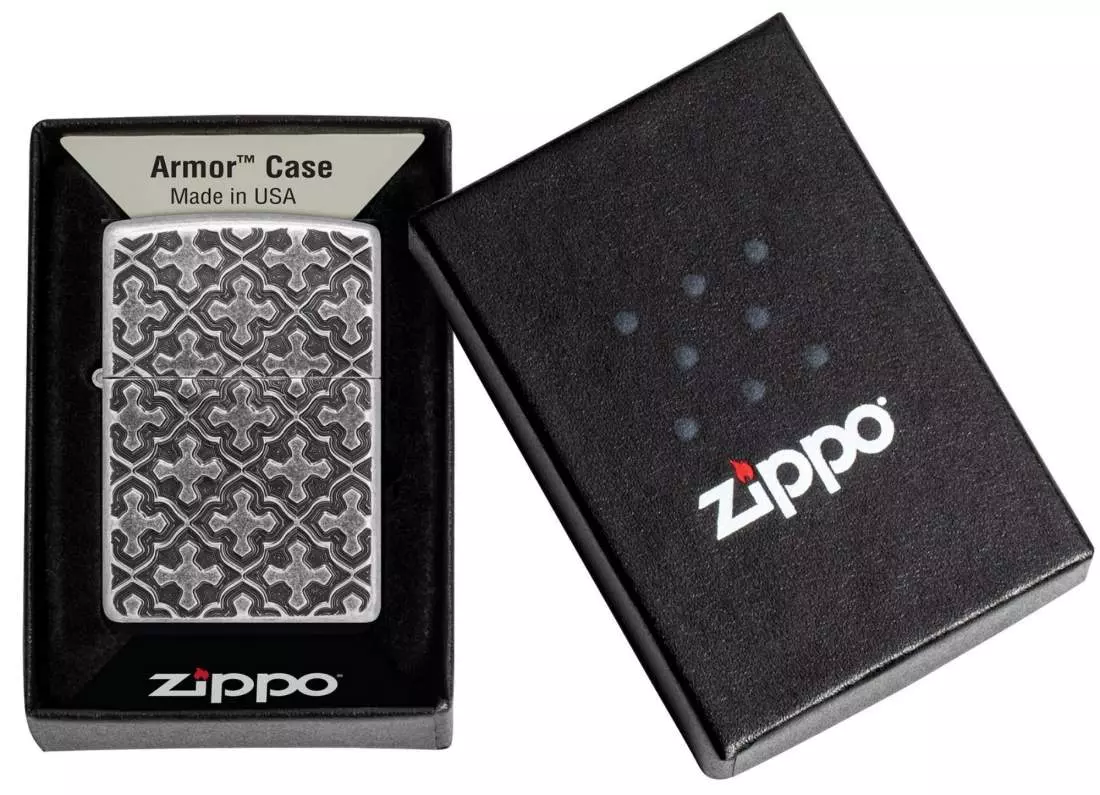 Produktbild: Zippo Kreuzmuster Armor Case Verpackung
