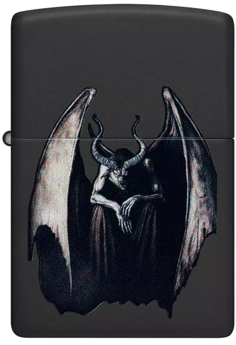 Produktbild: Zippo Demon Monster schwarz matt Feuerzeug vorne