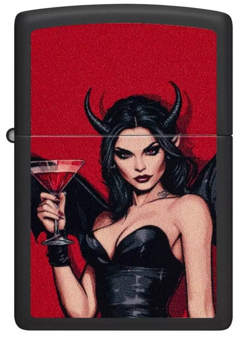 Produktbild: Zippo Devil Vampire schwarz matt Feuerzeug vorne