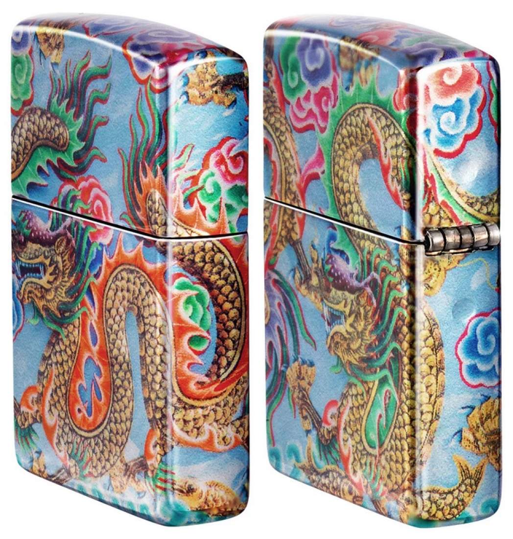 Produktbild: Zippo Dragon Design 540 Fusion Druck Feuerzeug seitlich