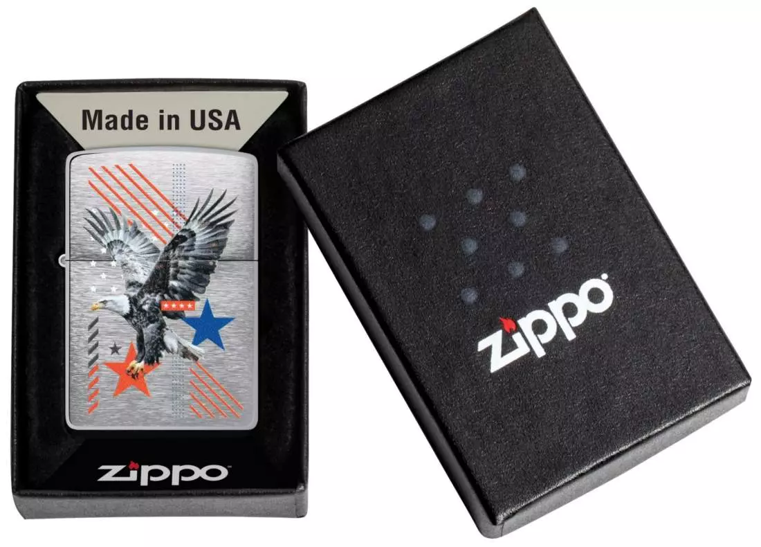 Produktbild: Zippo Eagle and Stars mit Americana-Motiv Feuerzeug Verpackung