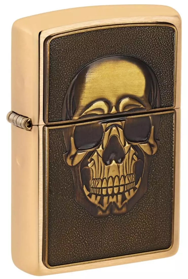 Produktbild: Zippo Embossed Skull Messing Feuerzeug 2008094