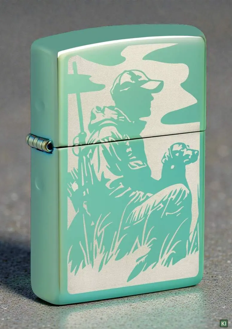 Produktbild: Zippo 60007663 Duck Hunting Entenjäger High Polish Green Laser Engrave Szene
