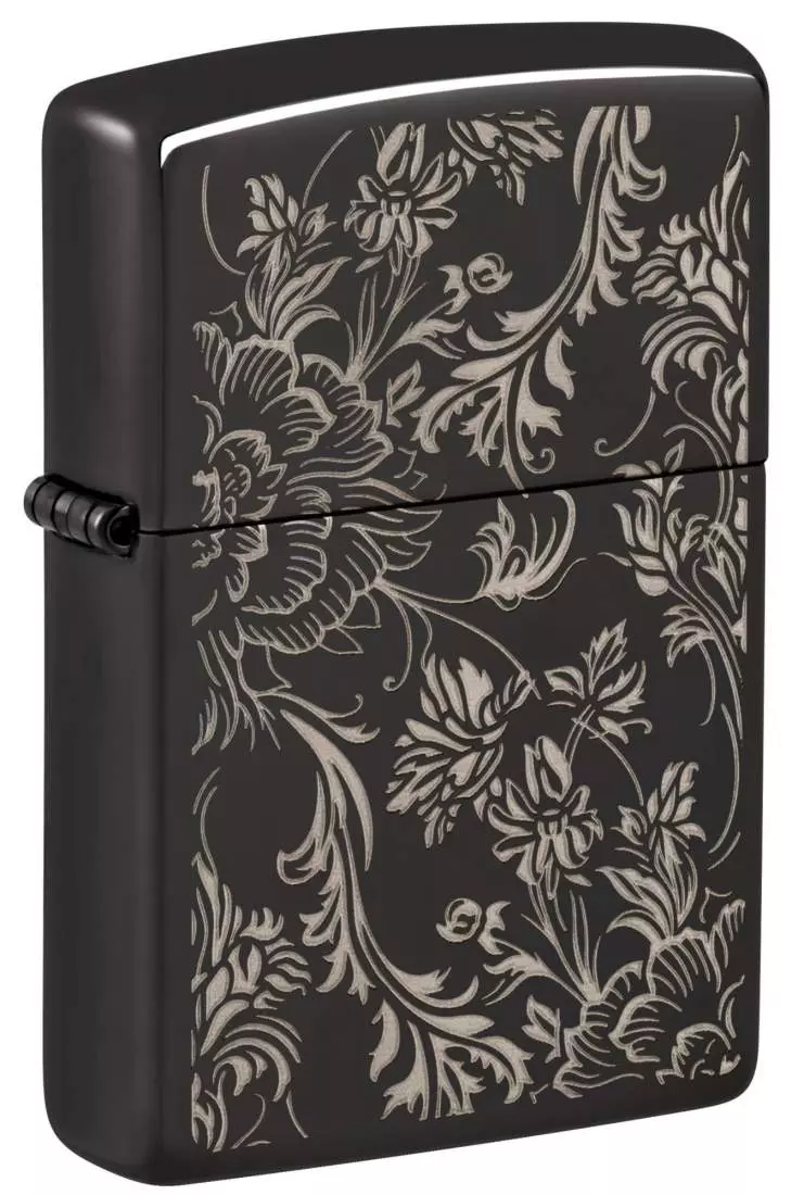 Produktbild: Zippo Filigree Blumenranken schwarz glänzend Feuerzeug 60007591
