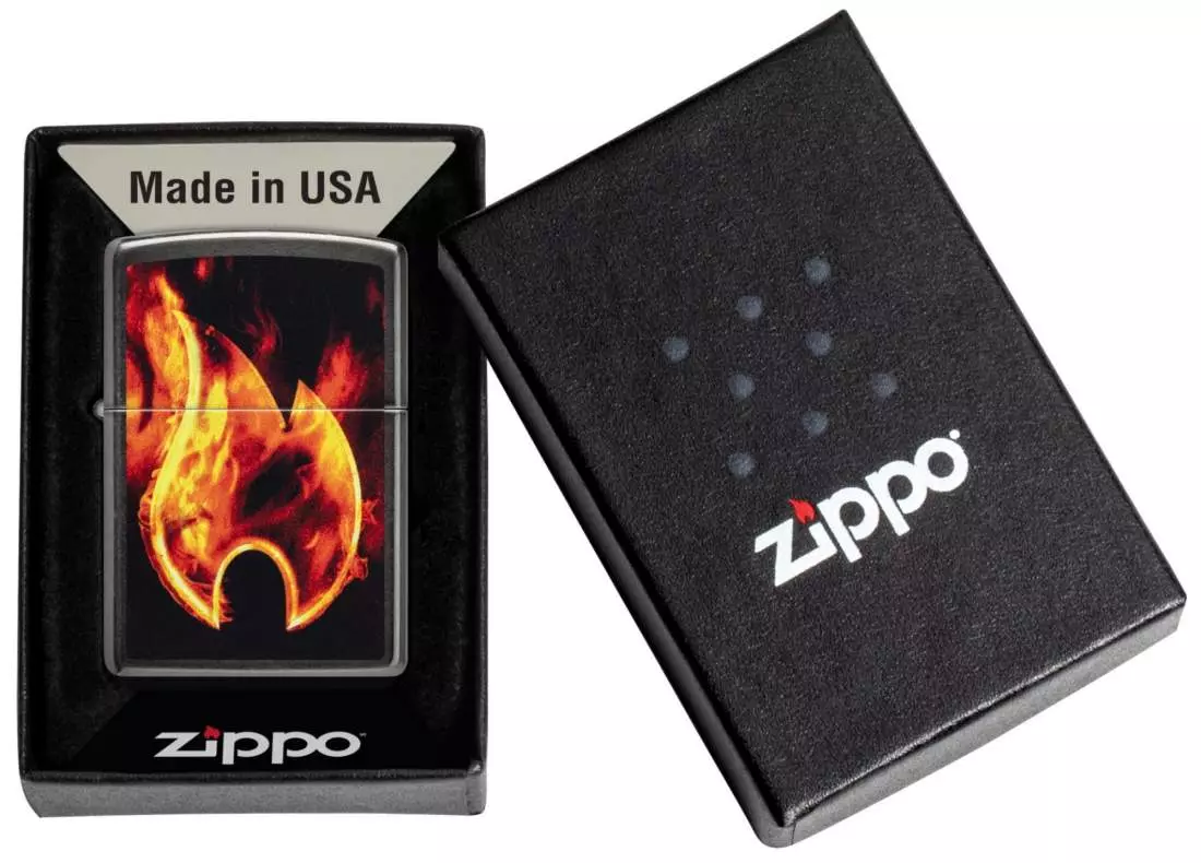 Produktbild: Zippo Flame Grey Feuerzeug Verpackung
