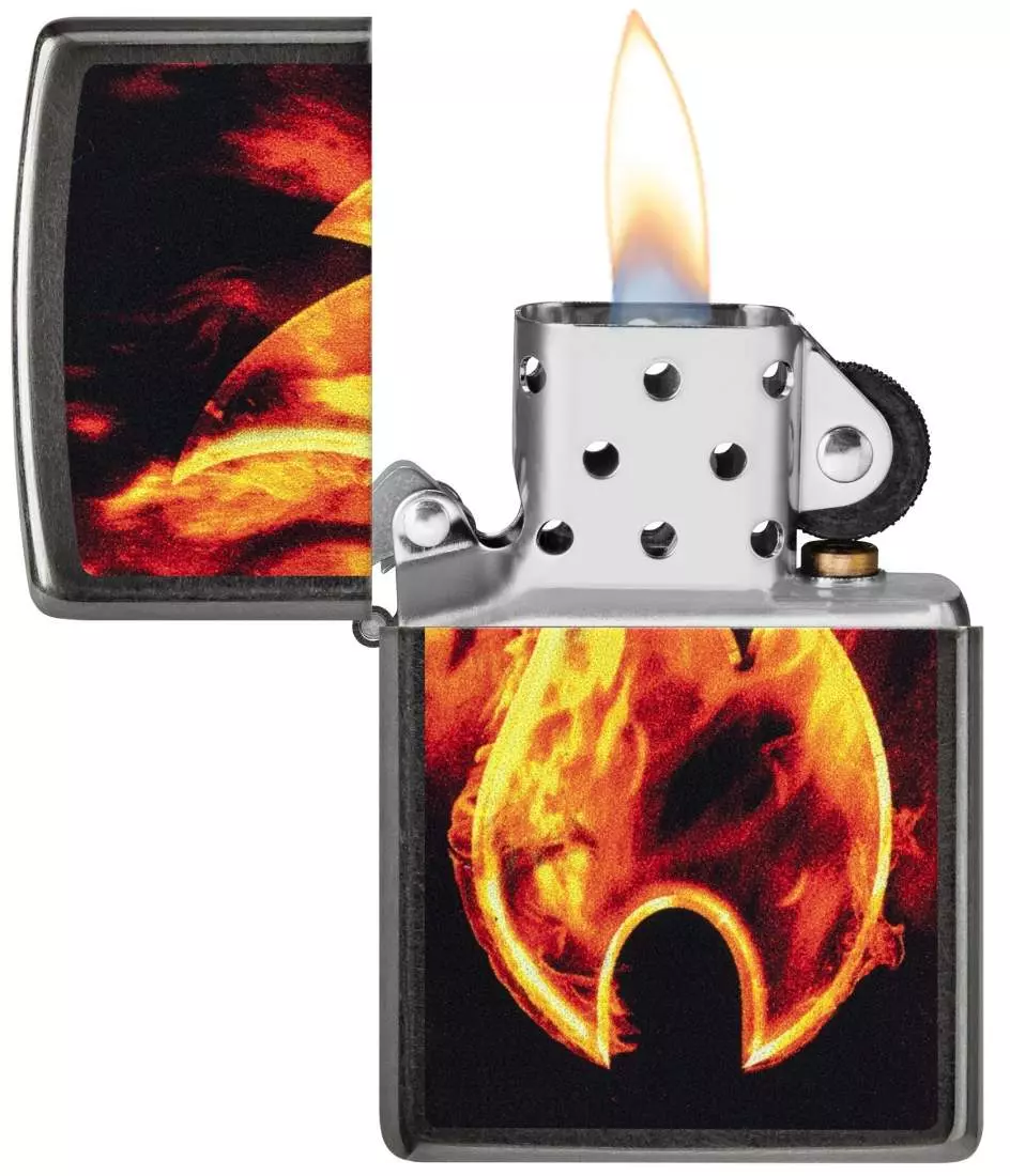 Produktbild: Zippo Flame Grey Feuerzeug offen