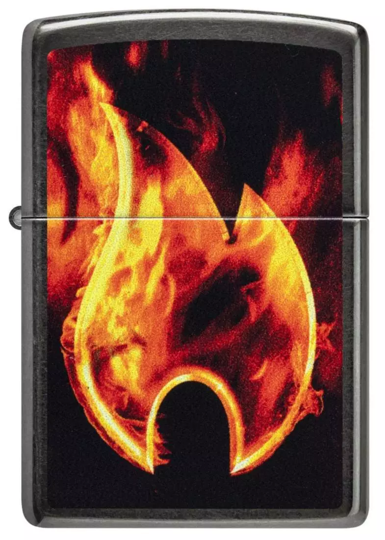 Produktbild: Zippo Flame Grey Feuerzeug vorne