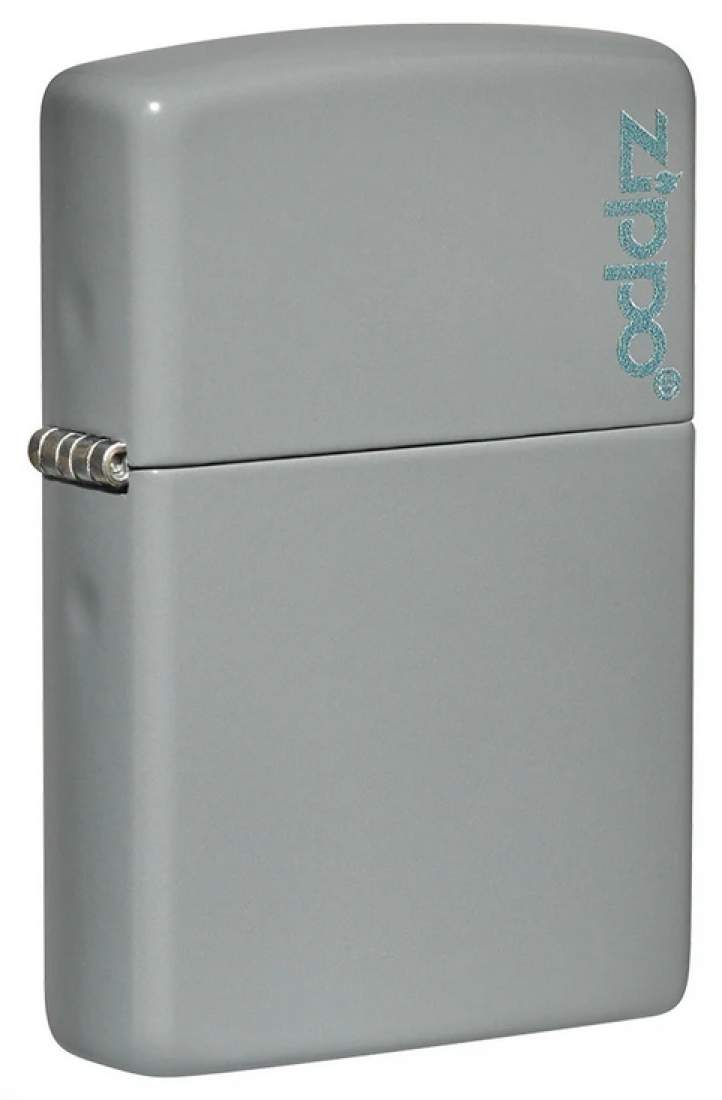 Produktbild: Zippo Flat Gray Basismodell grau mit Logo Feuerzeug