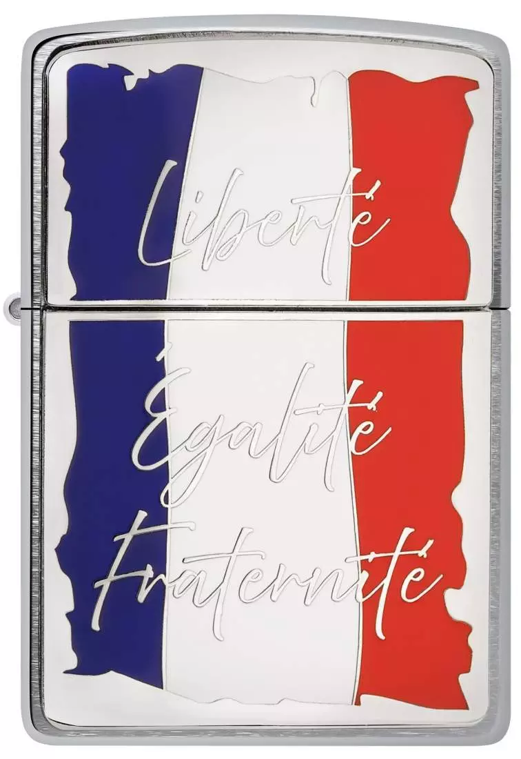 Produktbild: Zippo French Motto Chrom Emblem Feuerzeug vorne