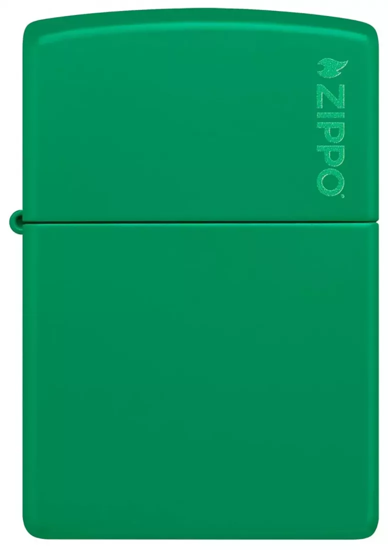 Produktbild: Zippo Golf Green Matte Basismodellmit Zippo Logo Feuerzeug vorne