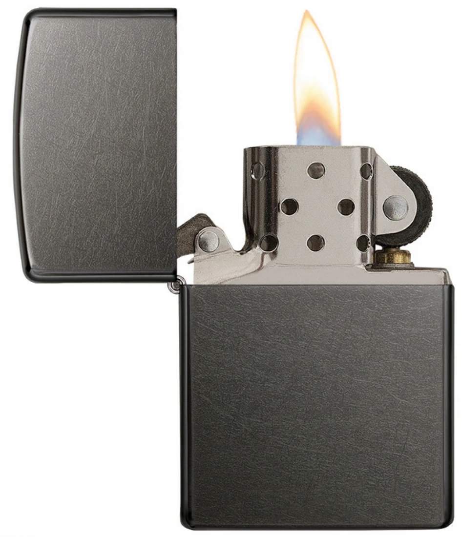 Produktbild: Zippo Gray Dusk Basismodell grau Feuerzeug offen