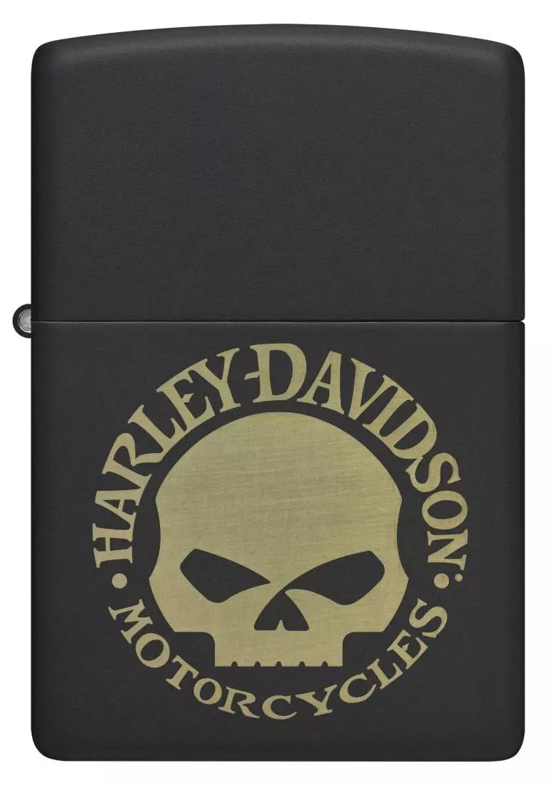 Produktbild: Zippo Harley Davidson Willie G Skull schwarz Feuerzeug vorne