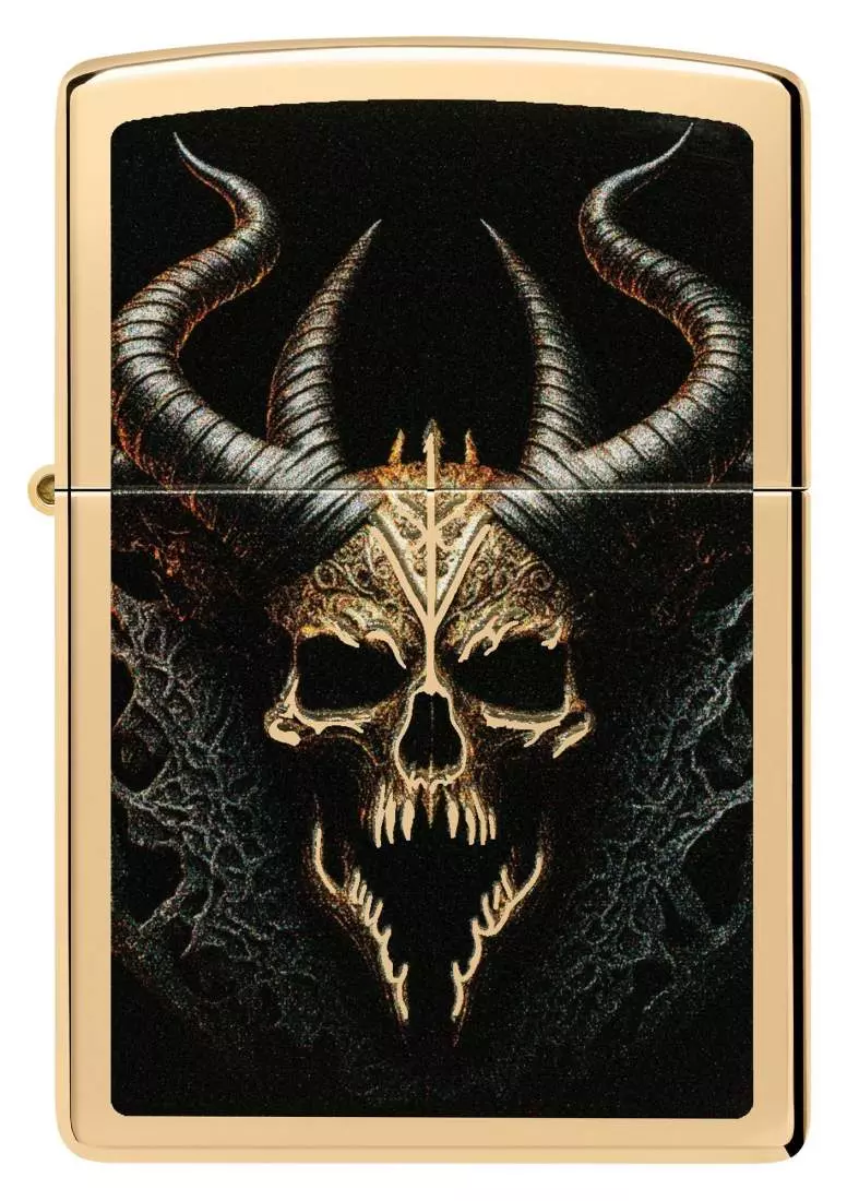 Produktbild: Zippo Horror Skull Messing Feuerzeug vorne