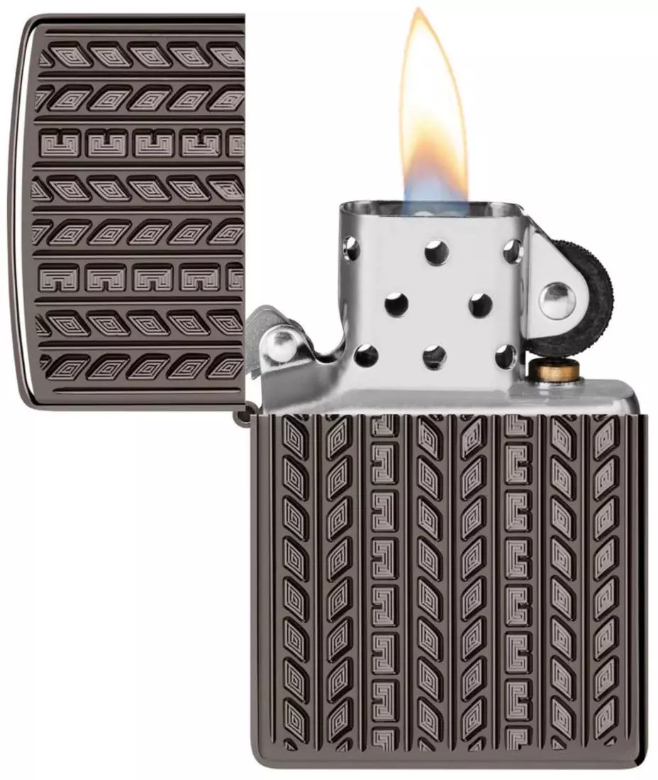 Produktbild: Zippo Geometric Muster Armor Case Black Ice offen